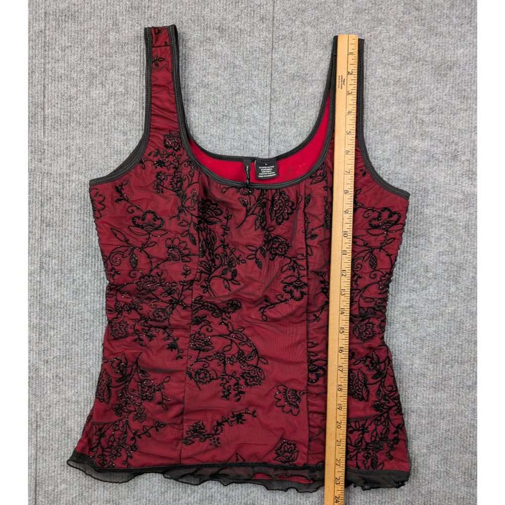 Vintage Whimsigoth Tank Womens Large 90s Vamp Corset Effect Fairy Grunge Y2K - Picture 4 of 7